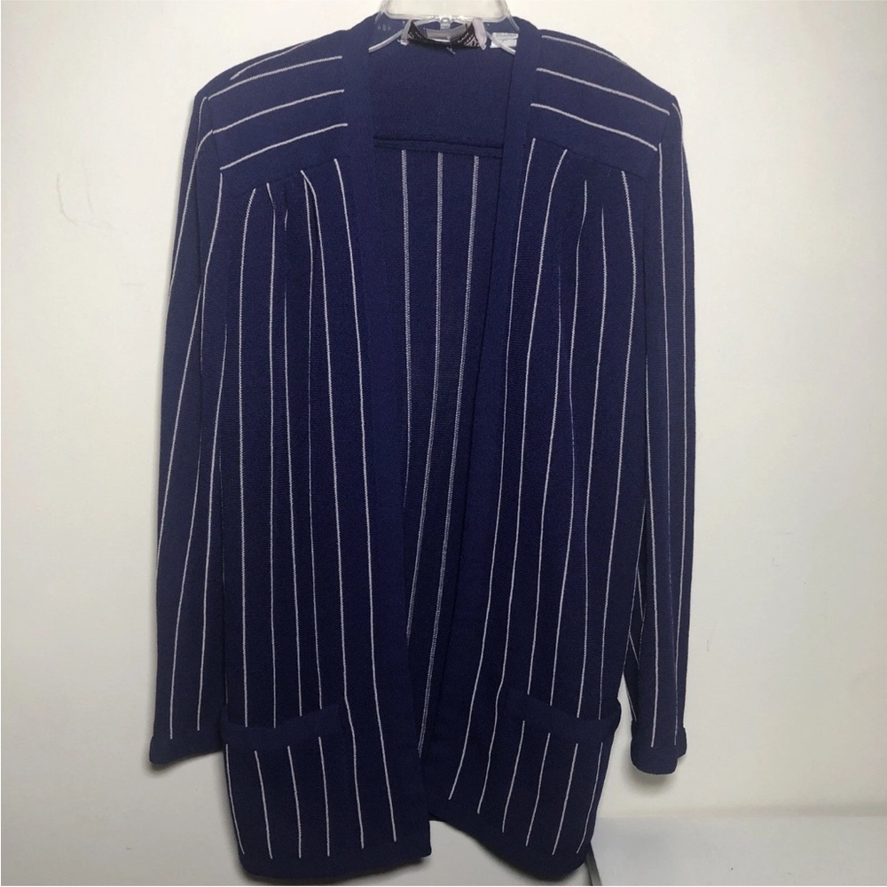 VTG Castleberry Cardigan Dacron Poly Purple Open Business Medium? NO SIZE LABEL